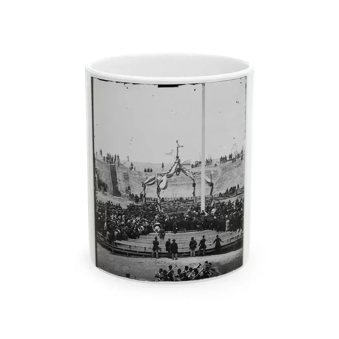 Charleston, S.C. Crowd Inside Fort Sumter Awaiting The Flag-Raising (U.S. Civil War) White Coffee Mug 11oz - Go Mug Yourself