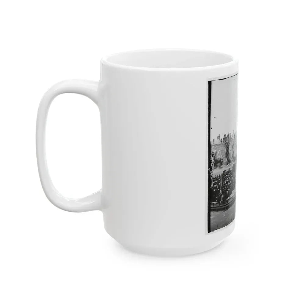 Charleston, S.C. Crowd Inside Fort Sumter Awaiting The Flag-Raising (U.S. Civil War) White Coffee Mug - Go Mug Yourself