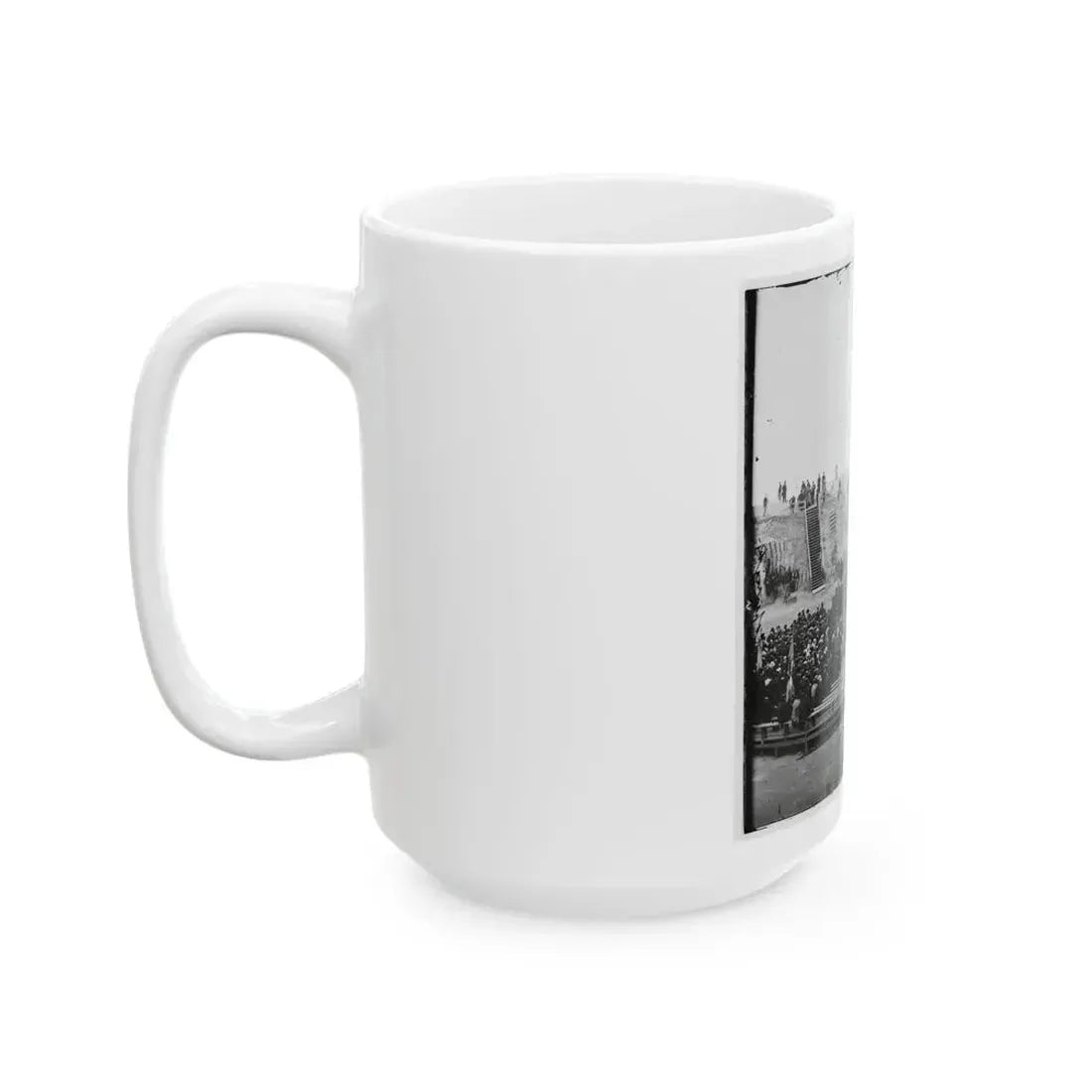 Charleston, S.C. Crowd Inside Fort Sumter Awaiting The Flag-Raising (U.S. Civil War) White Coffee Mug - Go Mug Yourself