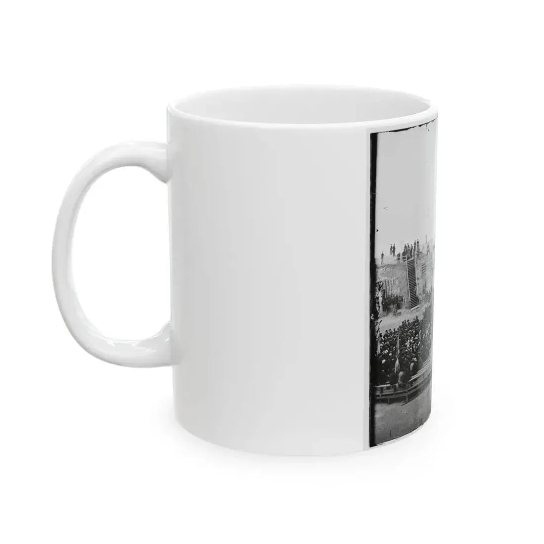 Charleston, S.C. Crowd Inside Fort Sumter Awaiting The Flag-Raising (U.S. Civil War) White Coffee Mug - Go Mug Yourself