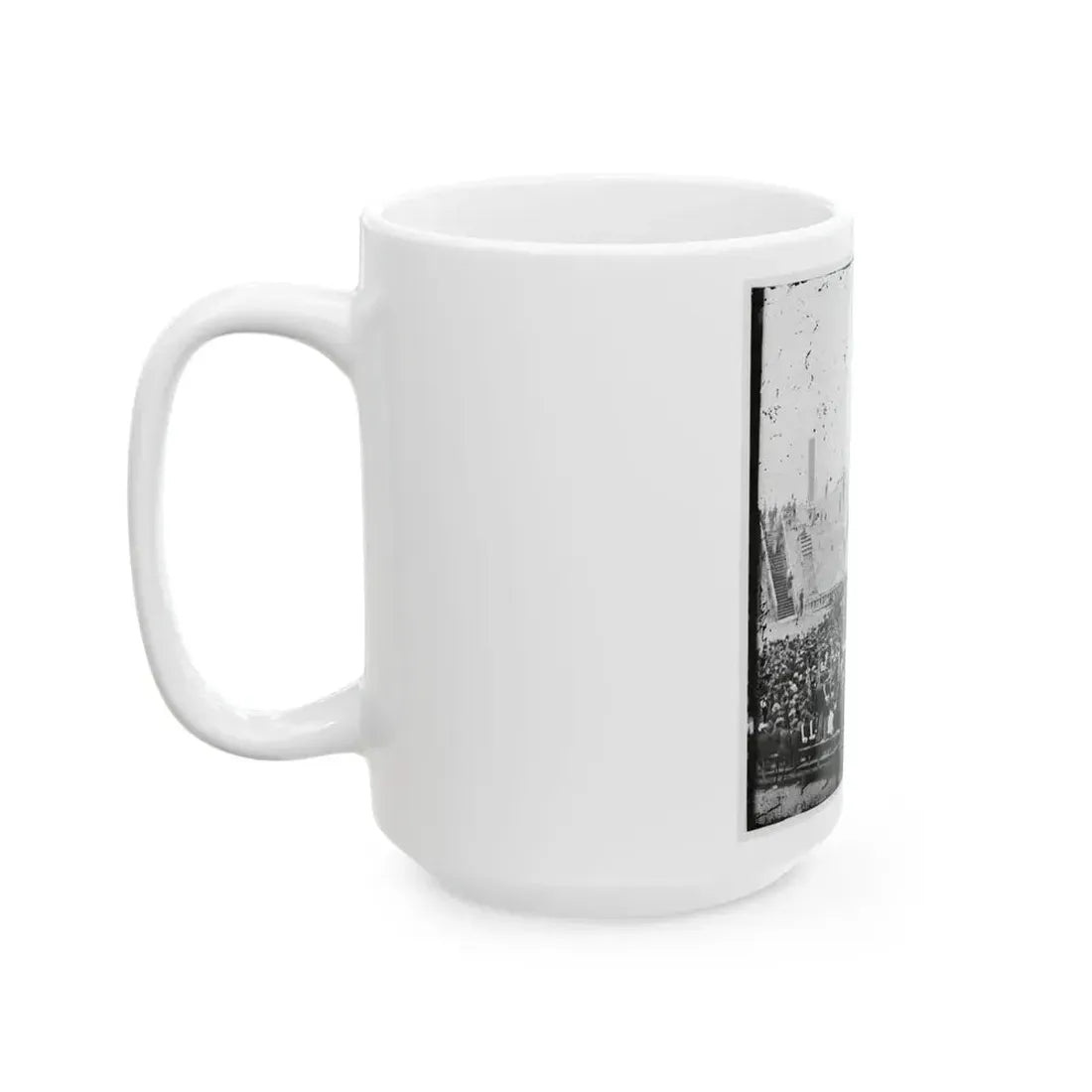 Charleston, S.C. Flag-Raising Ceremony, With Brevet Maj. Gen. Robert Anderson And Henry Ward Beecher Present (U.S. Civil War) White Coffee Mug - Go Mug Yourself