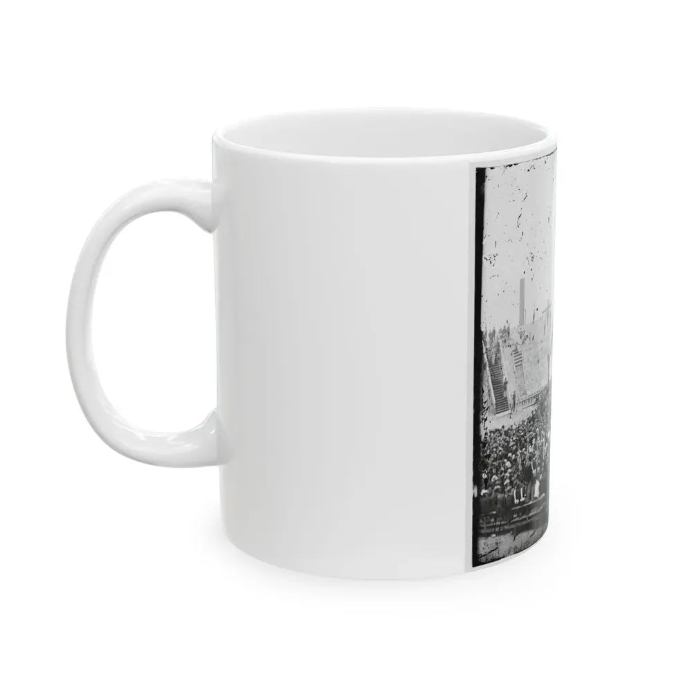 Charleston, S.C. Flag-Raising Ceremony, With Brevet Maj. Gen. Robert Anderson And Henry Ward Beecher Present (U.S. Civil War) White Coffee Mug - Go Mug Yourself