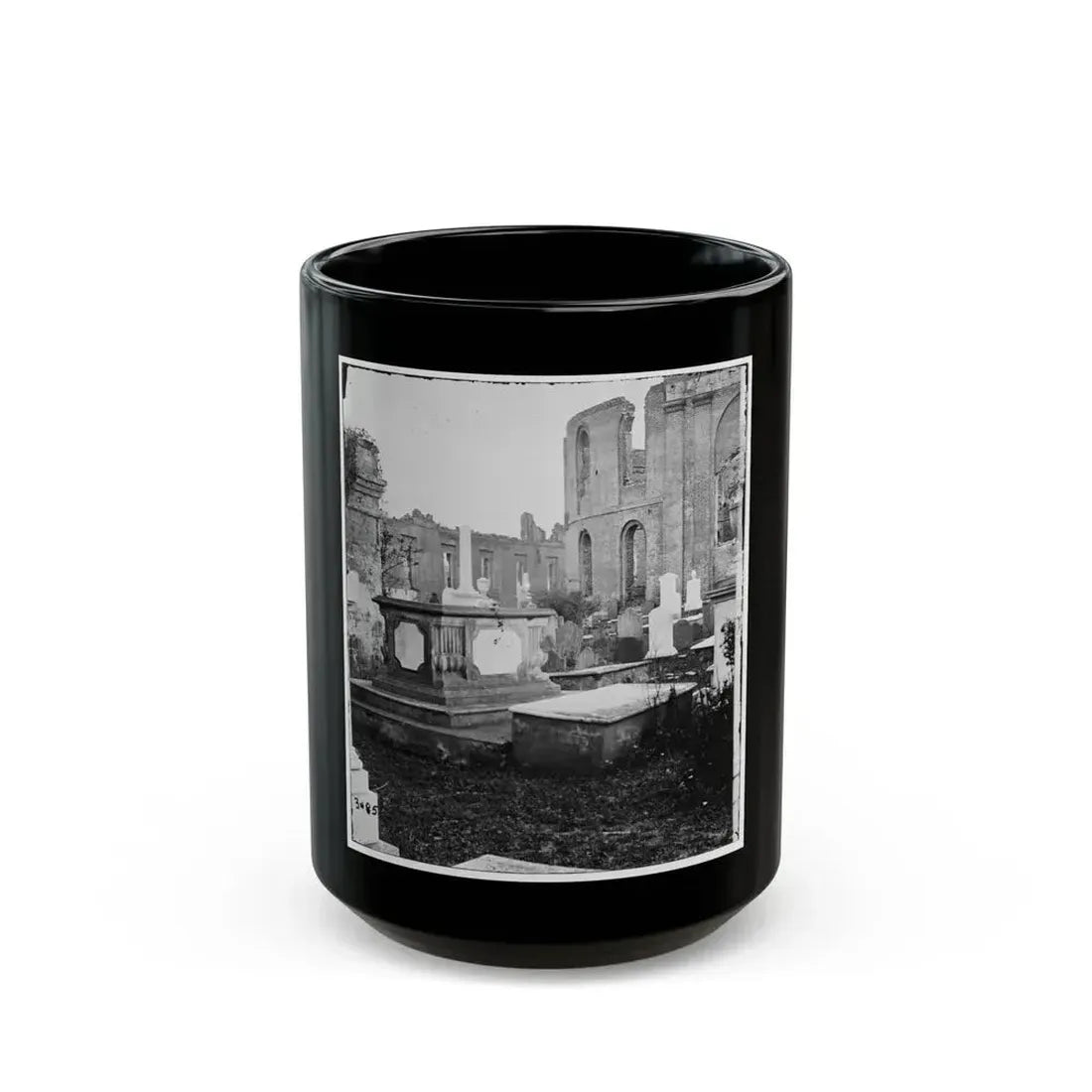 Charleston, S.C. Graveyard Of The Ruined Circular Church (U.S. Civil War) Black Coffee Mug 15oz - Go Mug Yourself