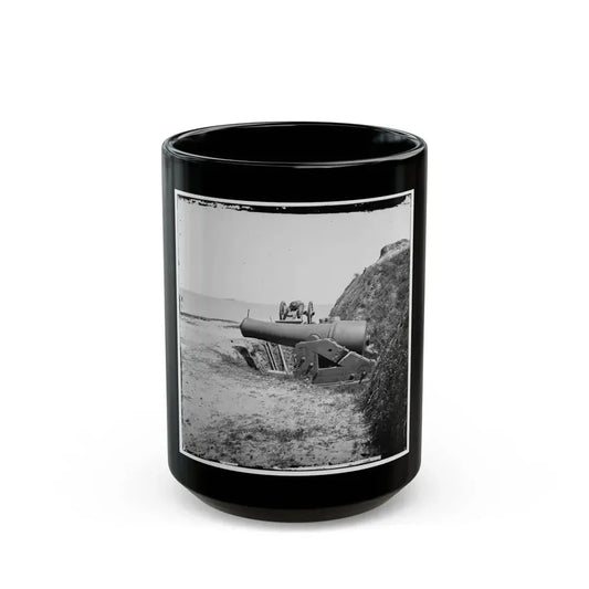 Charleston, S.C. Guns Of Fort Johnson; Fort Sumter In Distance (U.S. Civil War) Black Coffee Mug 15oz - Go Mug Yourself
