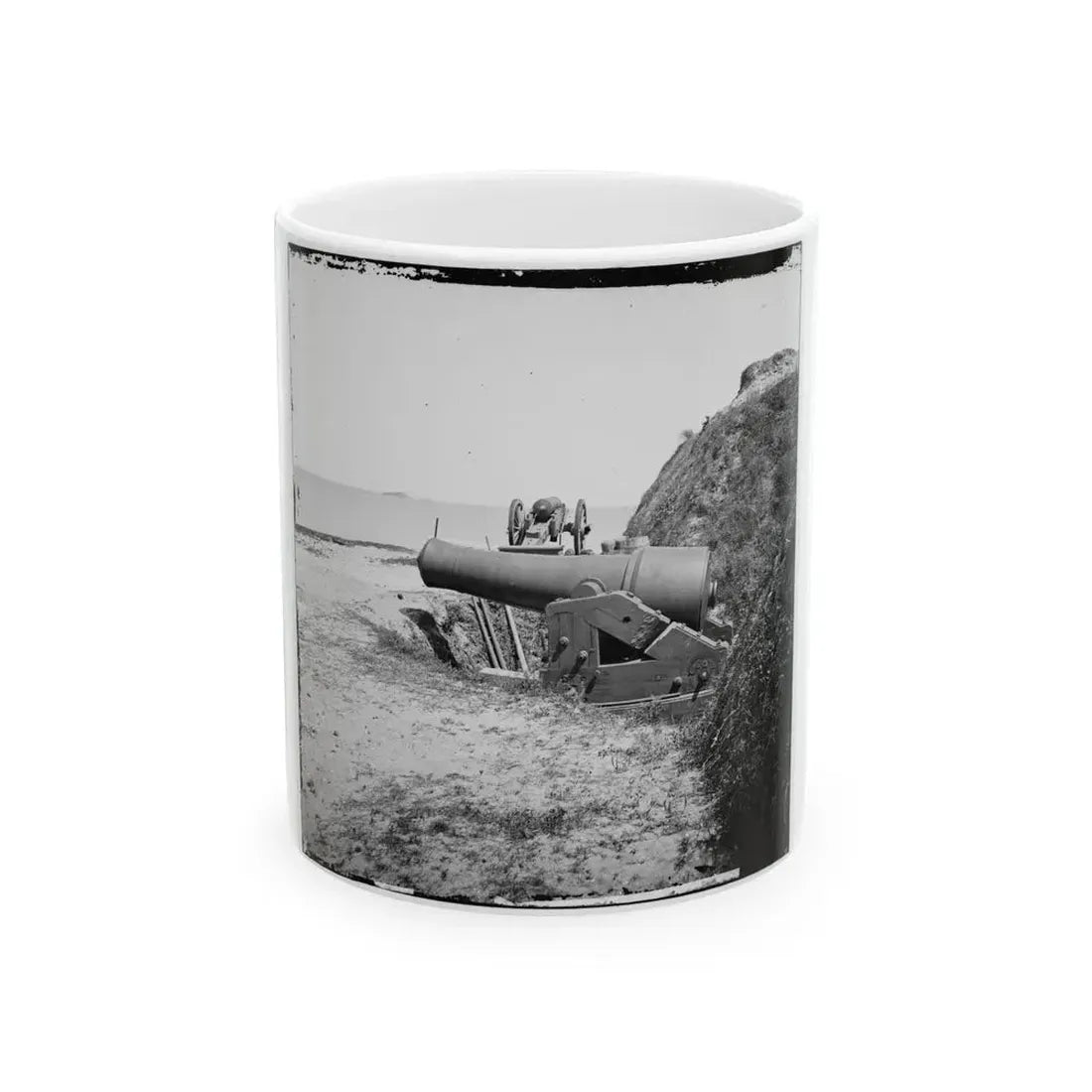 Charleston, S.C. Guns Of Fort Johnson; Fort Sumter In Distance (U.S. Civil War) White Coffee Mug 11oz - Go Mug Yourself
