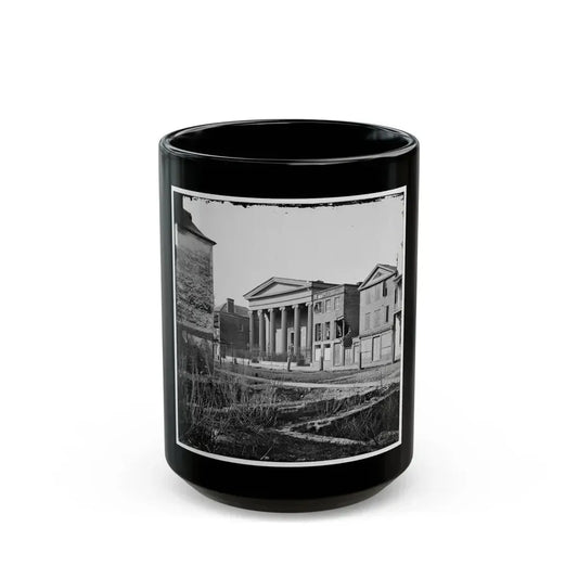 Charleston, S.C. Hibernian Hall (With Columns; 105 Meeting Street), Place Of Meeting After The Burning Of Secession Hall (U.S. Civil War) Black Coffee Mug 15oz - Go Mug Yourself