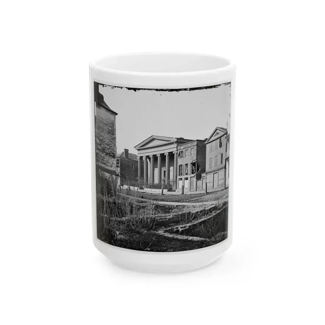 Charleston, S.C. Hibernian Hall (With Columns; 105 Meeting Street), Place Of Meeting After The Burning Of Secession Hall (U.S. Civil War) White Coffee Mug 15oz - Go Mug Yourself