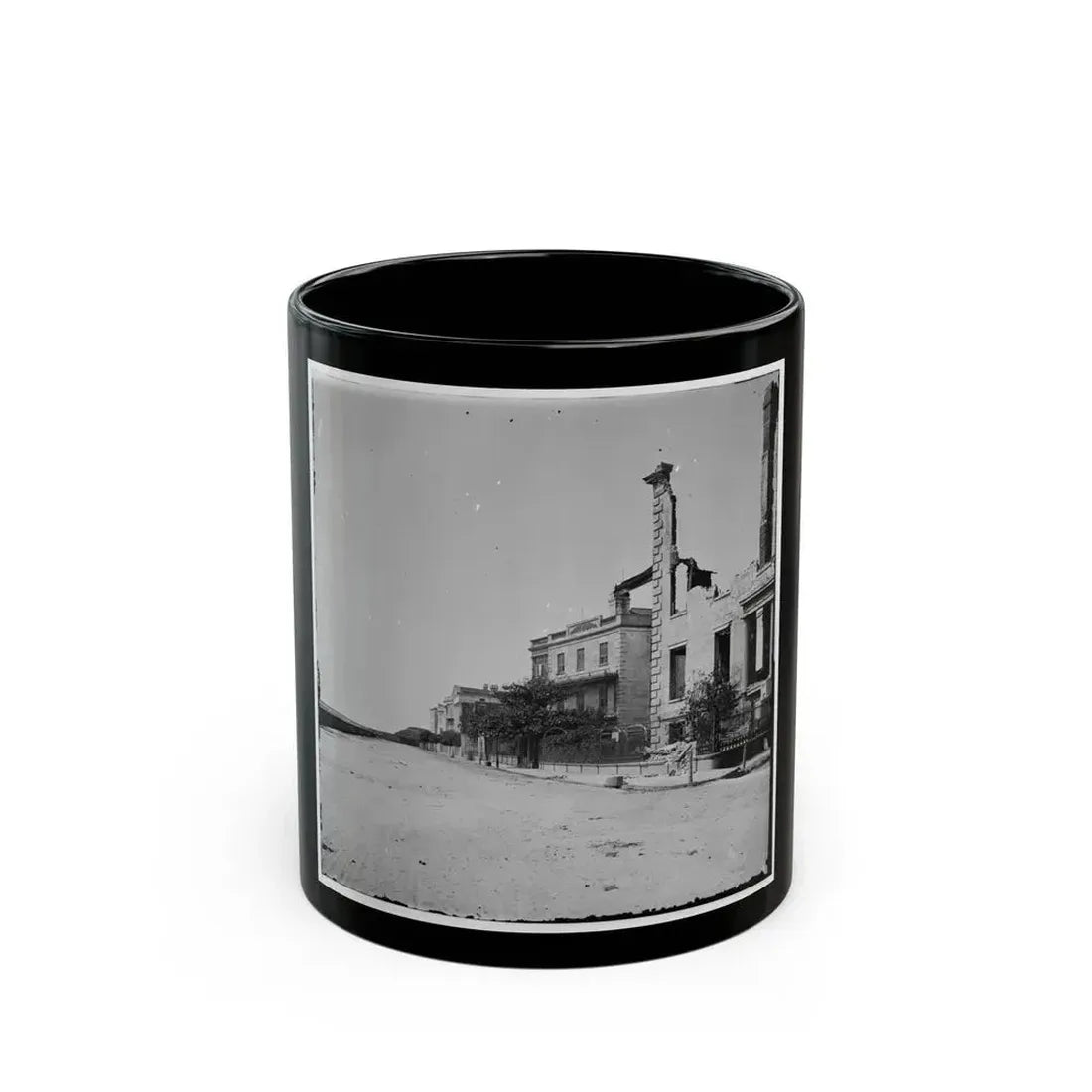 Charleston, S.C. Houses On The Battery Damaged By Shell-Fire (U.S. Civil War) Black Coffee Mug 11oz - Go Mug Yourself