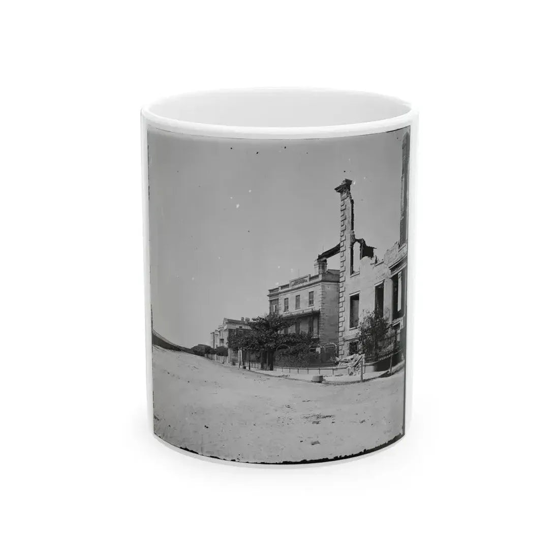 Charleston, S.C. Houses On The Battery Damaged By Shell-Fire (U.S. Civil War) White Coffee Mug 11oz - Go Mug Yourself