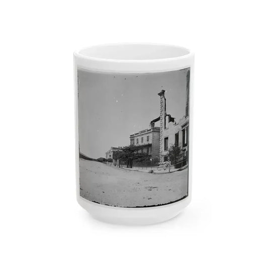 Charleston, S.C. Houses On The Battery Damaged By Shell-Fire (U.S. Civil War) White Coffee Mug 15oz - Go Mug Yourself