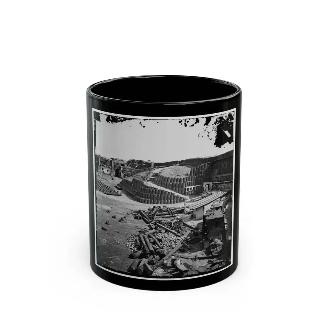 Charleston, S.C. Interior Of Fort Sumter, With Gabion Reinforcements (U.S. Civil War) Black Coffee Mug 11oz - Go Mug Yourself