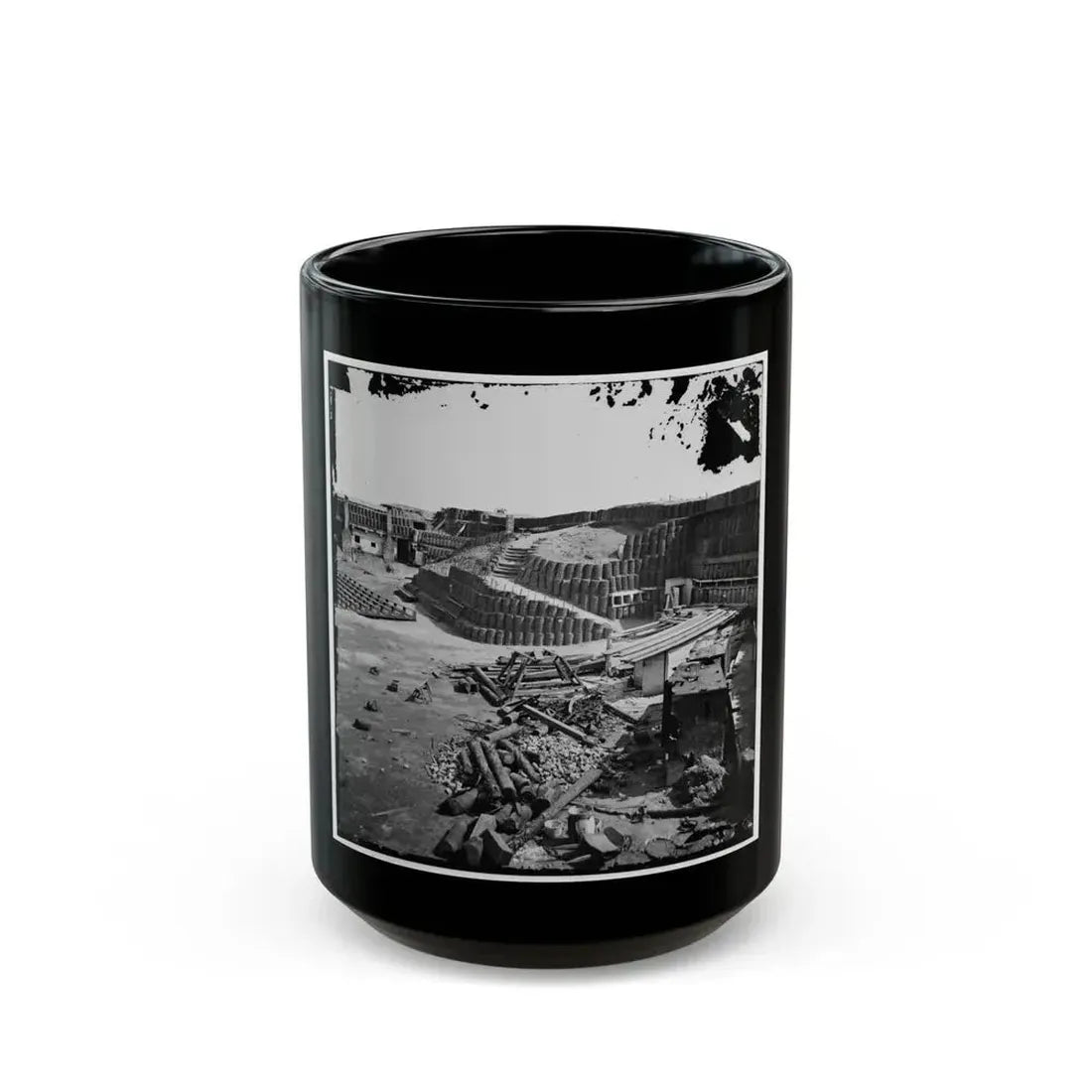 Charleston, S.C. Interior Of Fort Sumter, With Gabion Reinforcements (U.S. Civil War) Black Coffee Mug 15oz - Go Mug Yourself