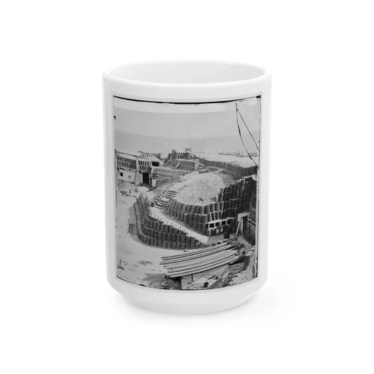 Charleston, S.C. Interior Of Fort Sumter With Gabions; Another View (U.S. Civil War) White Coffee Mug 15oz - Go Mug Yourself