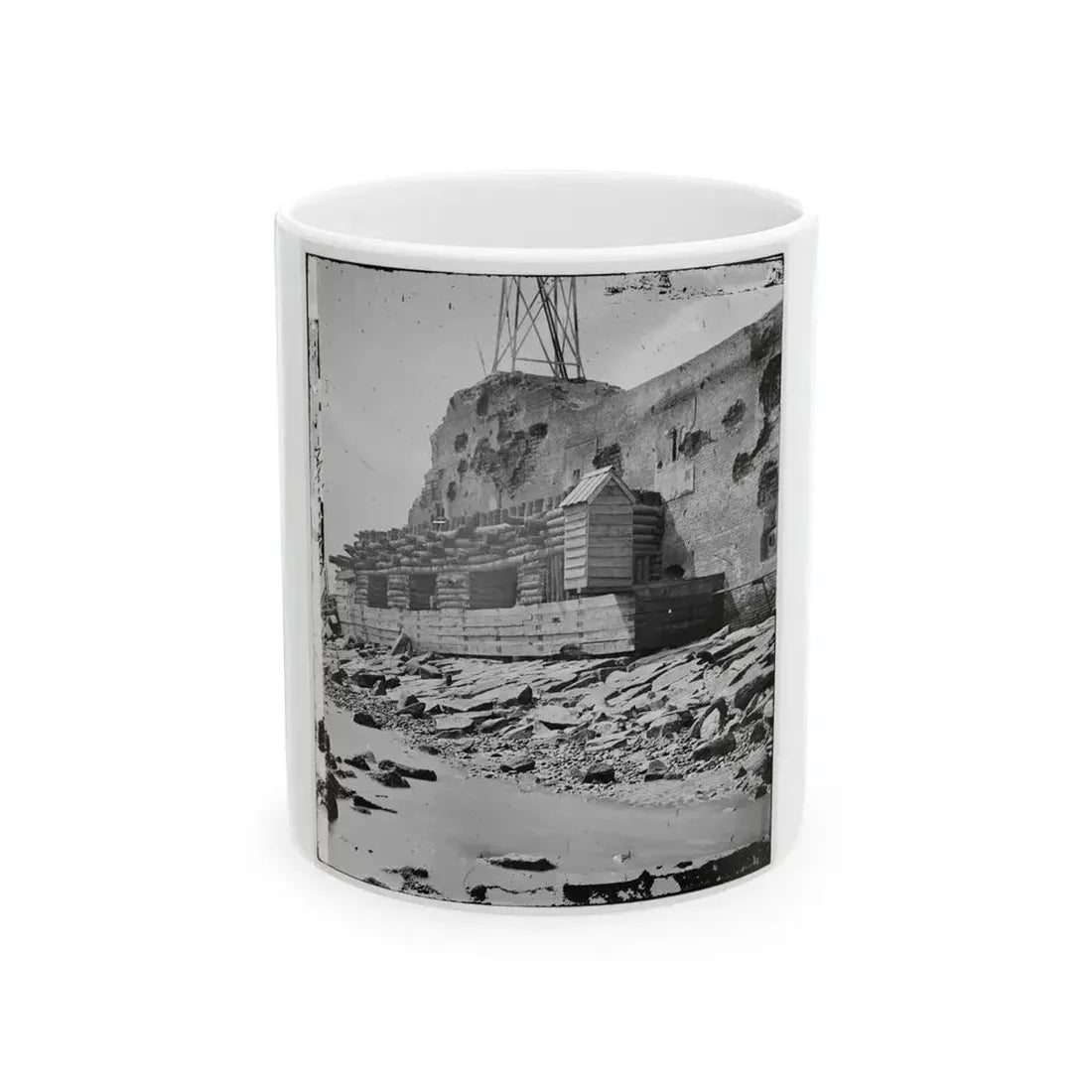 Charleston, S.C. Palmetto Reinforcements On The Channel Side Of Fort Sumter (U.S. Civil War) White Coffee Mug 11oz - Go Mug Yourself