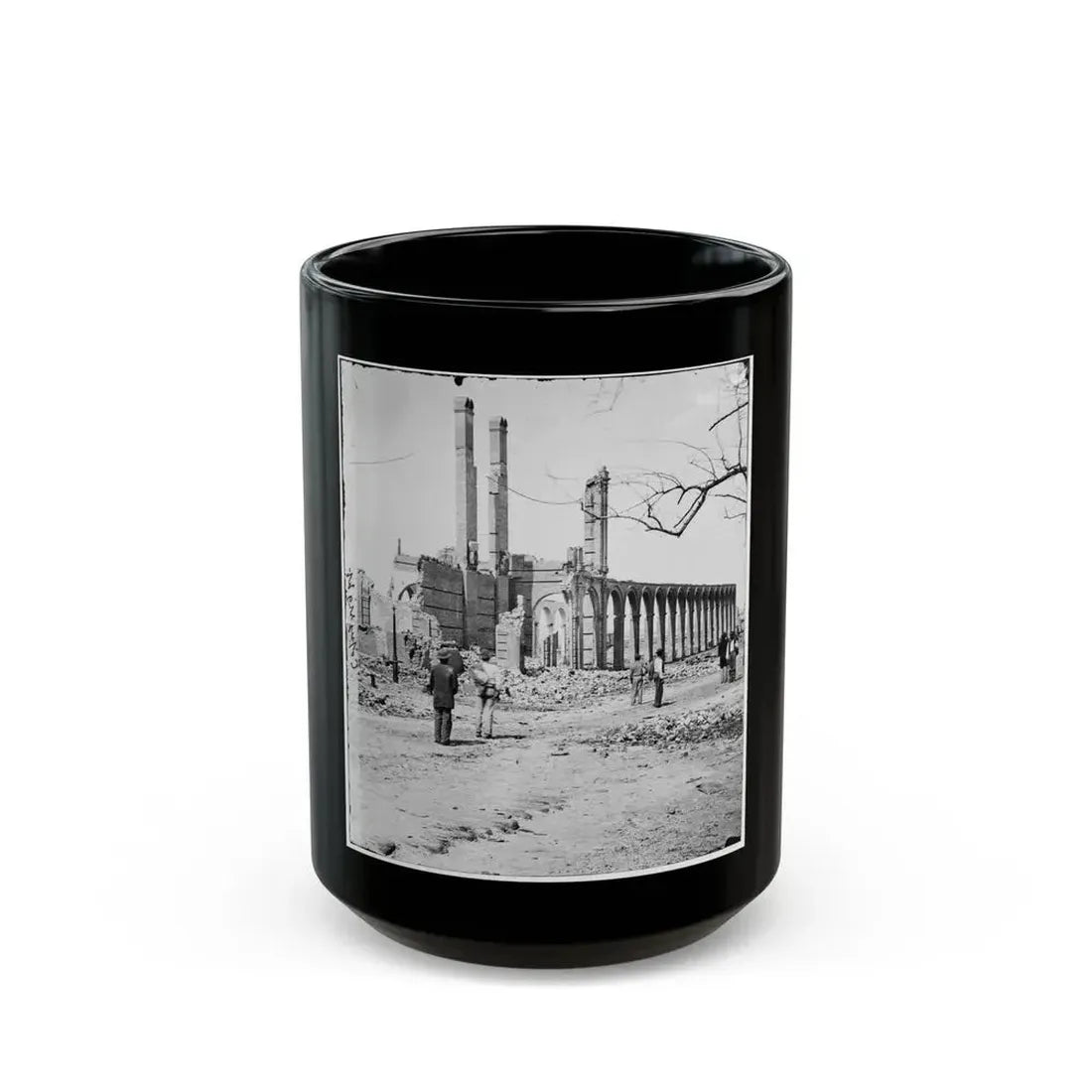 Charleston, S.C. Ruins Of The North Eastern Railroad Depot (U.S. Civil War) Black Coffee Mug 15oz - Go Mug Yourself