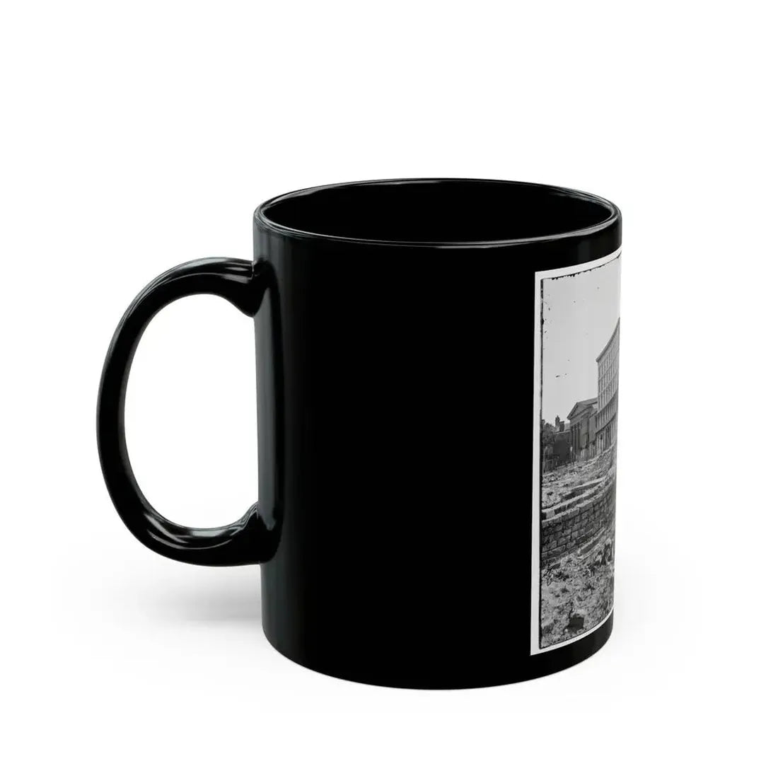 Charleston, S.C. The Fire-Scarred Mills House; Hibernian Hall At Left (U.S. Civil War) Black Coffee Mug - Go Mug Yourself