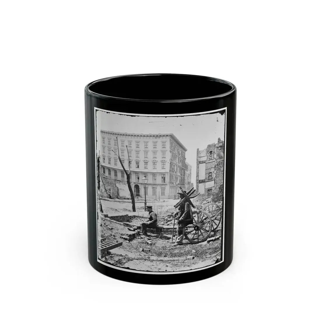 Charleston, S.C. The Mills House, With Adjacent Ruins (U.S. Civil War) Black Coffee Mug 11oz - Go Mug Yourself