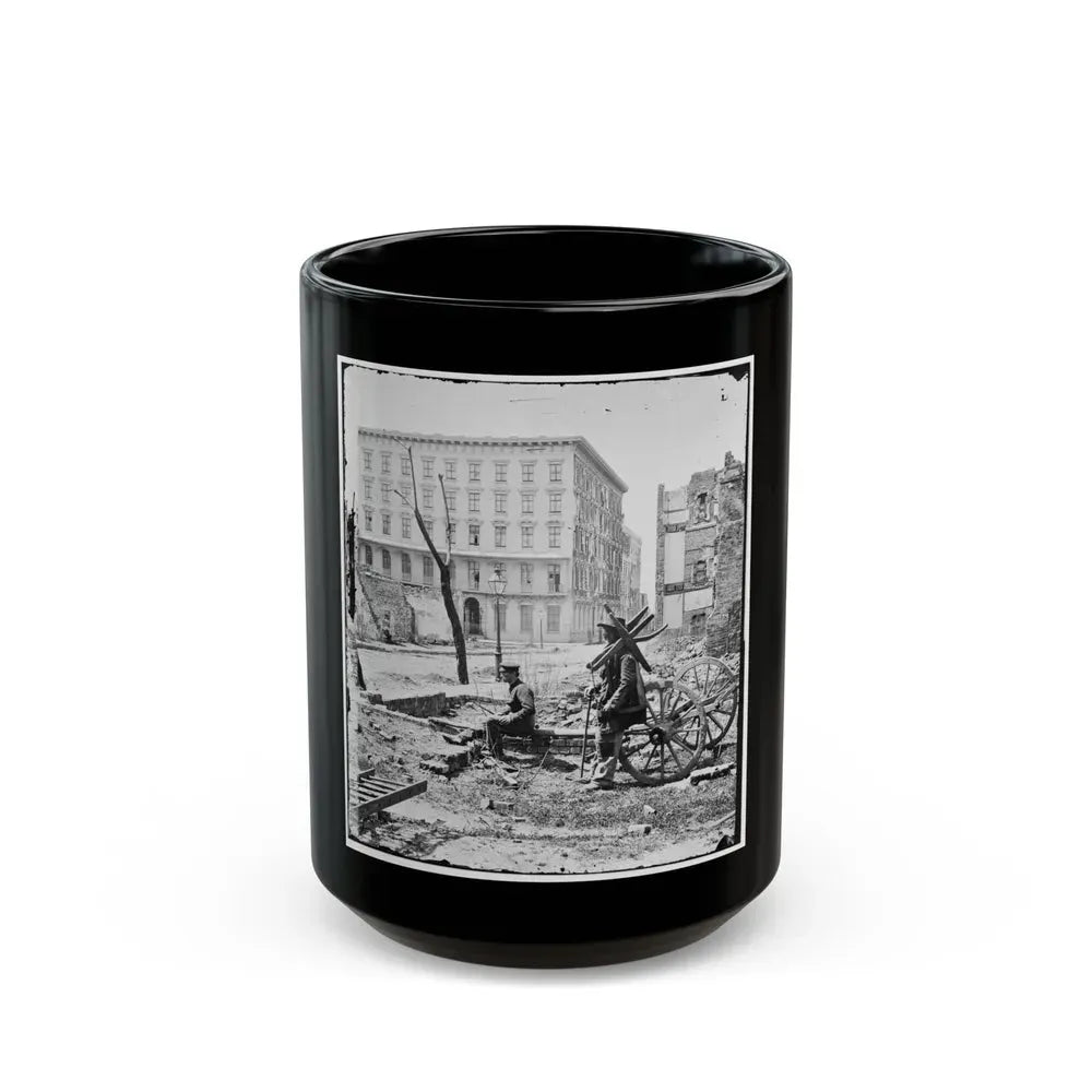Charleston, S.C. The Mills House, With Adjacent Ruins (U.S. Civil War) Black Coffee Mug 15oz - Go Mug Yourself