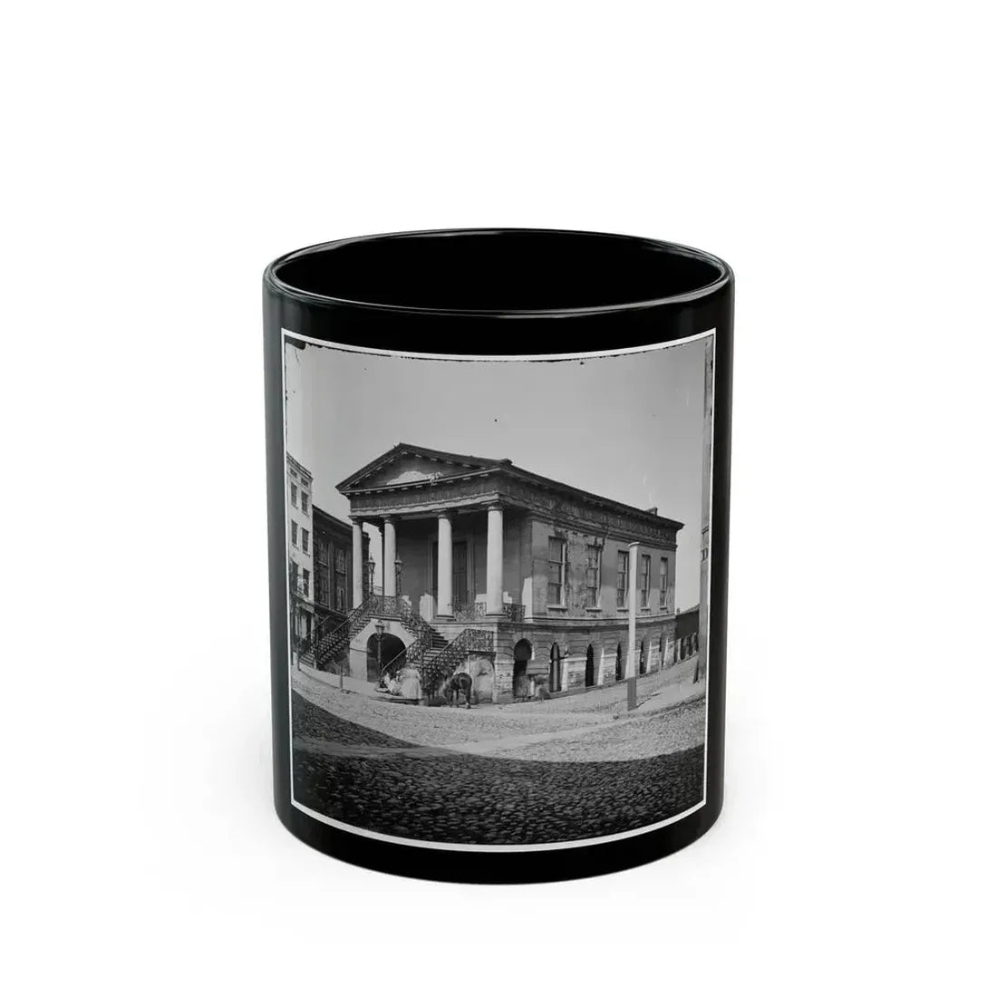 Charleston, S.C. The Old Market House (188 Meeting Street) (U.S. Civil War) Black Coffee Mug 11oz - Go Mug Yourself