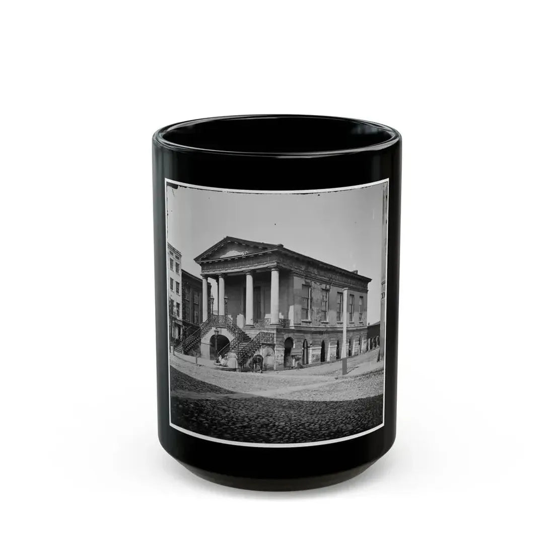 Charleston, S.C. The Old Market House (188 Meeting Street) (U.S. Civil War) Black Coffee Mug 15oz - Go Mug Yourself
