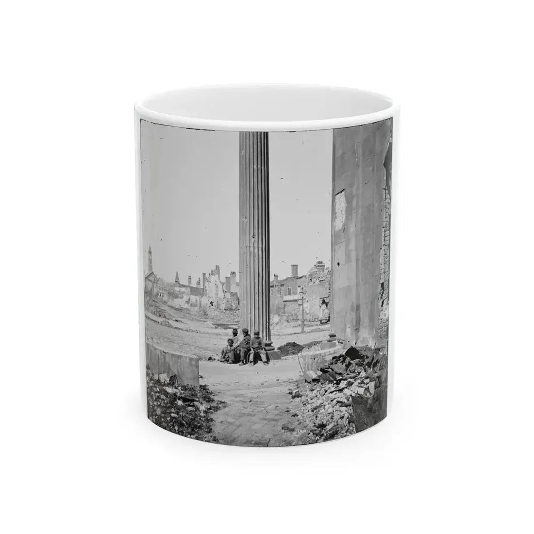 Charleston, S.C. View Of Ruined Buildings Through Porch Of The Circular Church (150 Meeting Street) (U.S. Civil War) White Coffee Mug 11oz - Go Mug Yourself