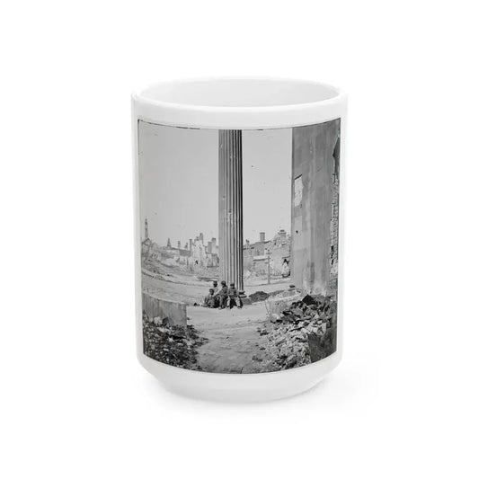 Charleston, S.C. View Of Ruined Buildings Through Porch Of The Circular Church (150 Meeting Street) (U.S. Civil War) White Coffee Mug 15oz - Go Mug Yourself