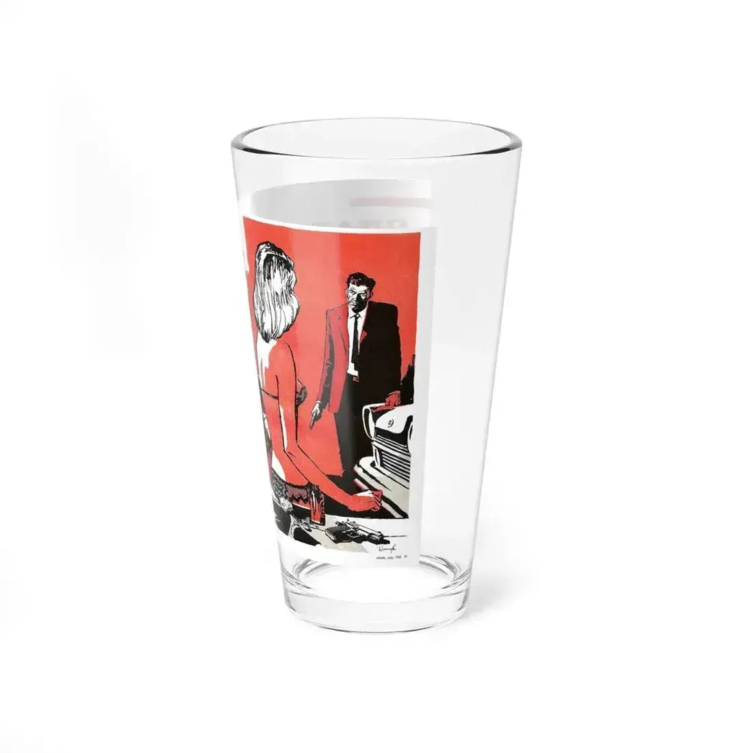 Chartered For Death, Adam magazine, July 1963 (Magazine Illustration) Pint Glass 16oz - Go Mug Yourself