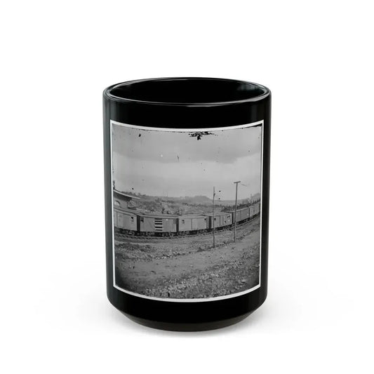 Chattanooga, Tenn. Boxcars And Depot With Federal Cavalry Guard Beyond (U.S. Civil War) Black Coffee Mug 15oz - Go Mug Yourself