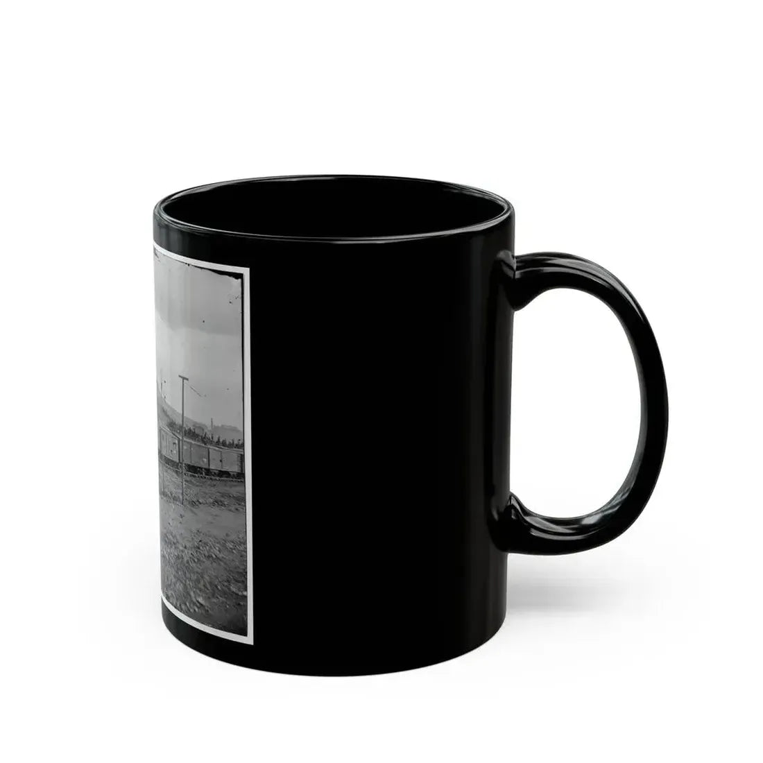 Chattanooga, Tenn. Boxcars And Depot With Federal Cavalry Guard Beyond (U.S. Civil War) Black Coffee Mug - Go Mug Yourself