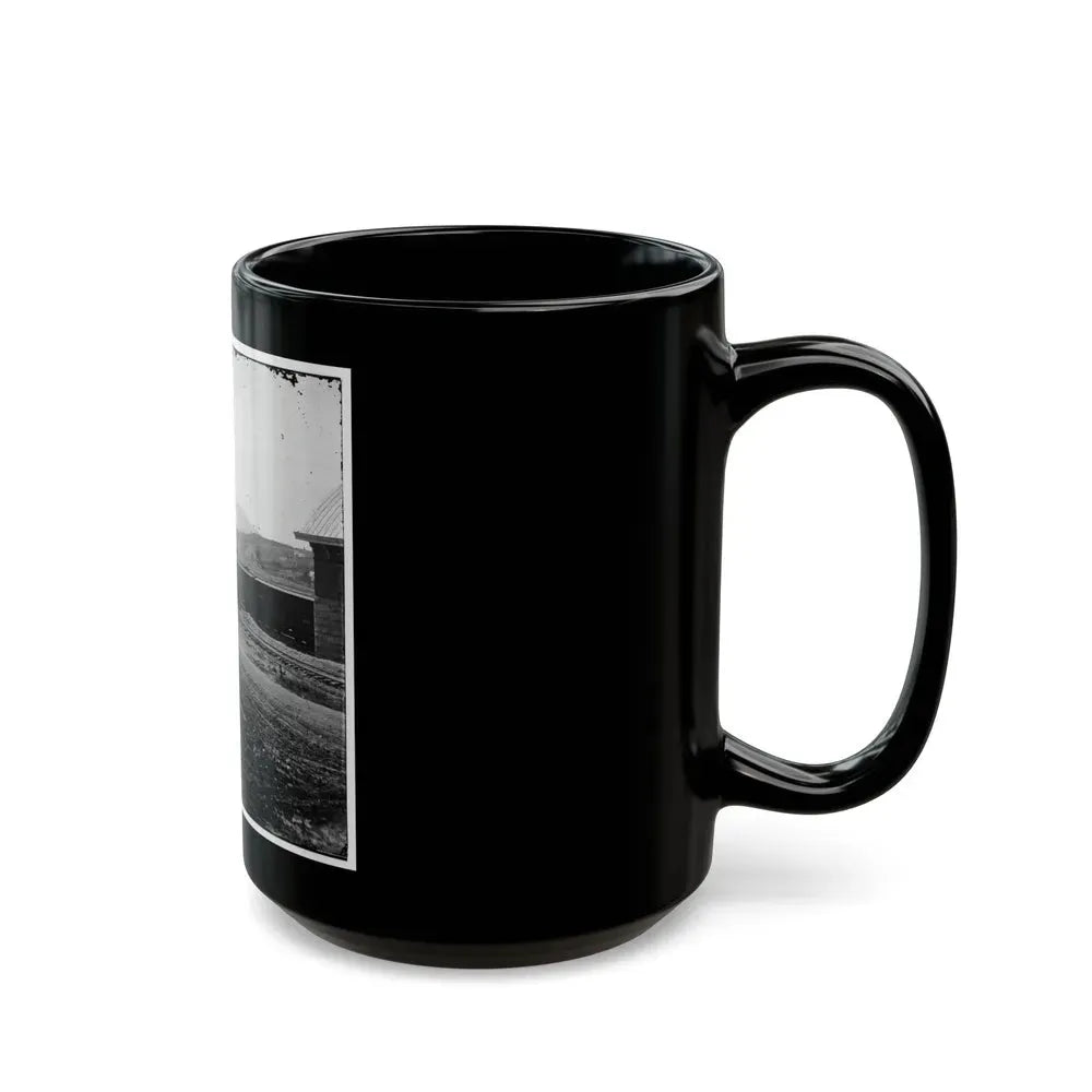 Chattanooga, Tenn. U.S. Military Train At Depot; Lookout Mountain In Background (U.S. Civil War) Black Coffee Mug - Go Mug Yourself