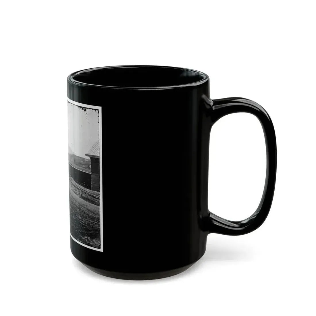 Chattanooga, Tenn. U.S. Military Train At Depot; Lookout Mountain In Background (U.S. Civil War) Black Coffee Mug - Go Mug Yourself