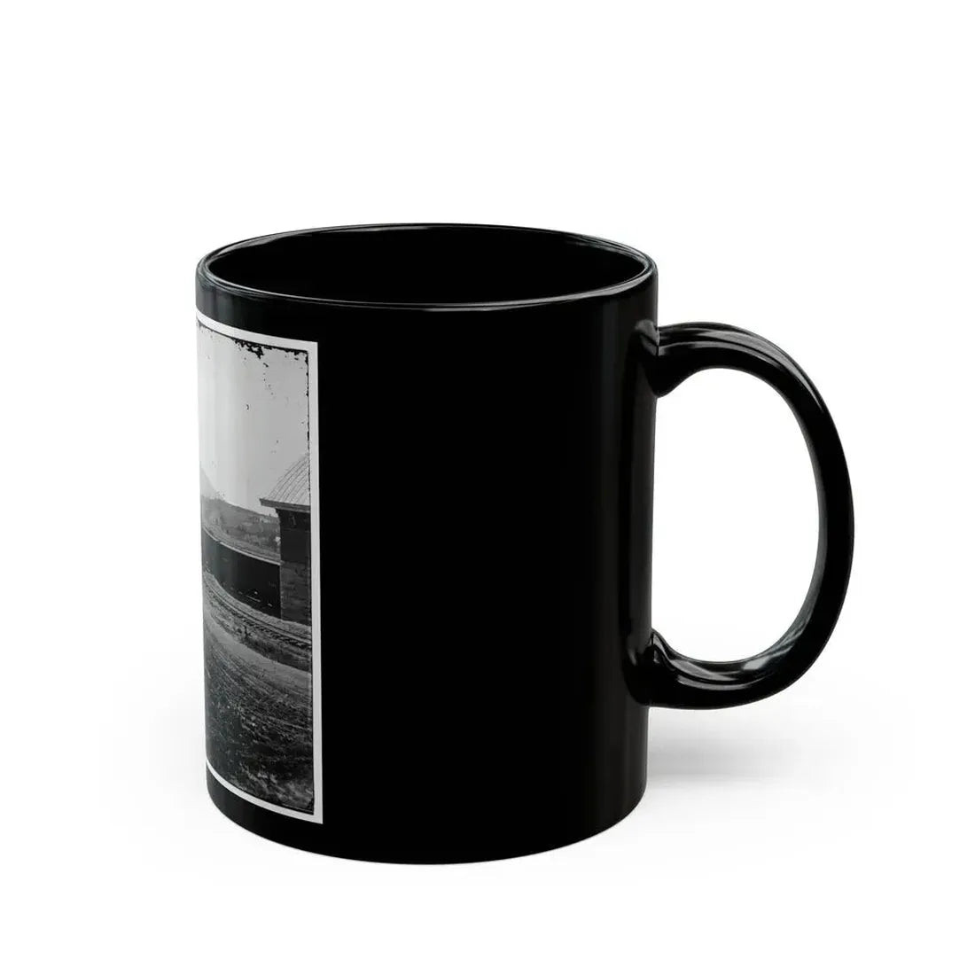 Chattanooga, Tenn. U.S. Military Train At Depot; Lookout Mountain In Background (U.S. Civil War) Black Coffee Mug - Go Mug Yourself