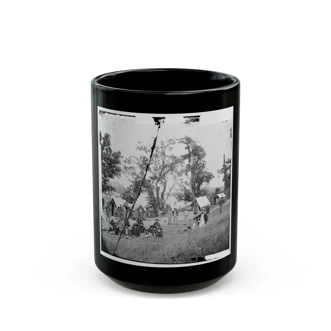 Chattanooga, Tenn., Vicinity. Federal Camp By The Tennessee River (U.S. Civil War) Black Coffee Mug 15oz - Go Mug Yourself