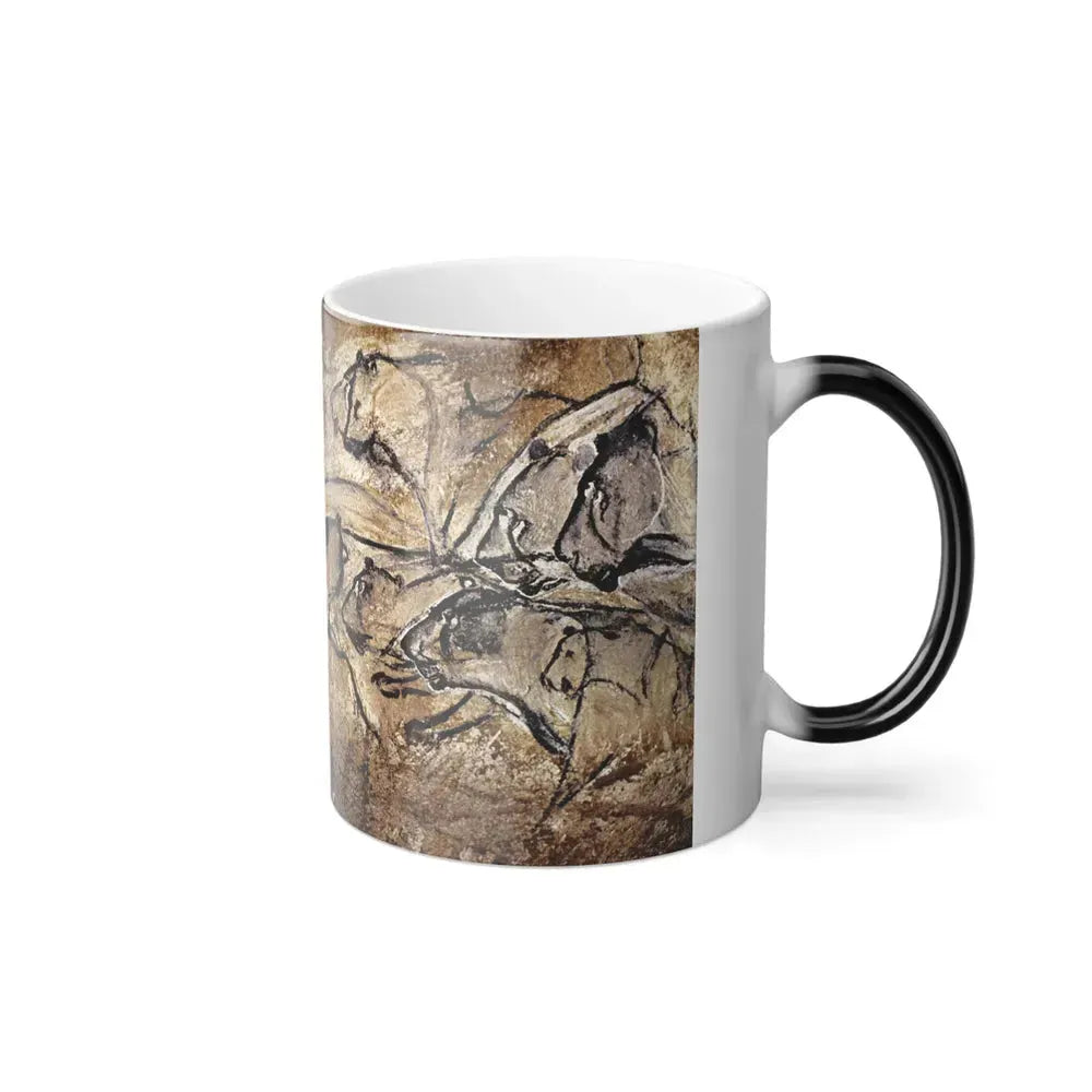 chauvet cave lions panel - Color Changing Mug 11oz - Go Mug Yourself
