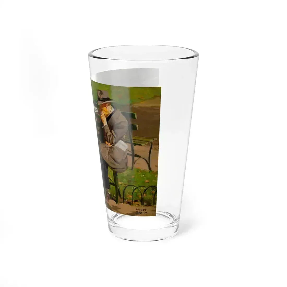Checkers in the Park (Magazine Illustration) Pint Glass 16oz - Go Mug Yourself