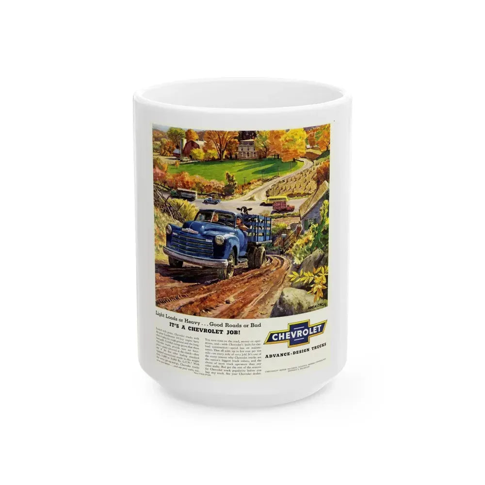 Chevrolet advance-design trucks, 1950 (1) - White Coffee Mug 15oz - Go Mug Yourself