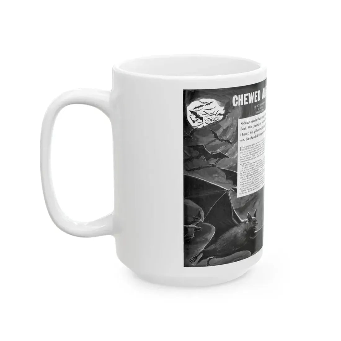 Chewed Alive by the Winged Horror, Men Today, April 1961 - White Coffee Mug - Go Mug Yourself
