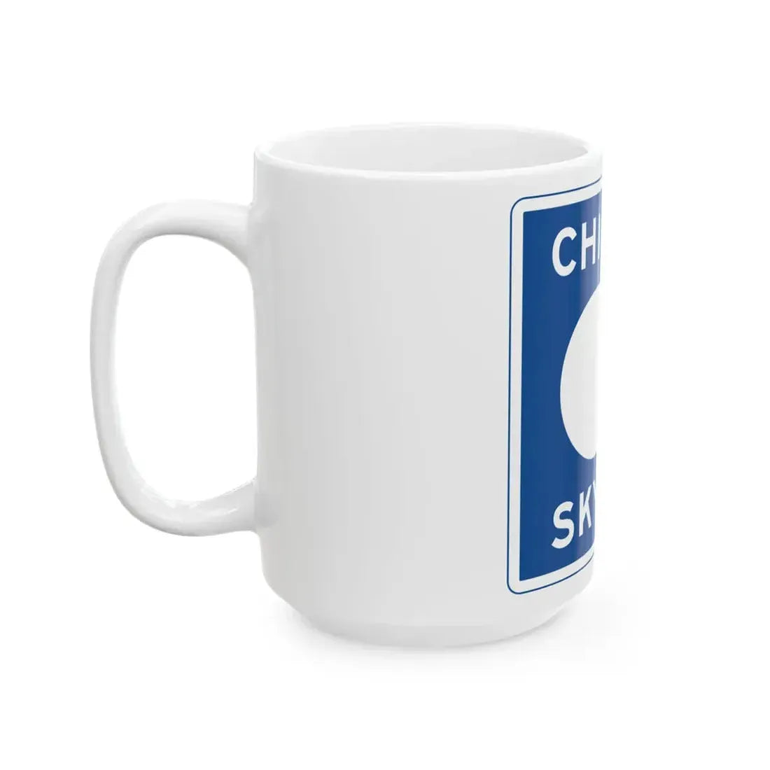 Chicago Skyway logo (Illinois) (Road Sign) White Coffee Mug - Go Mug Yourself