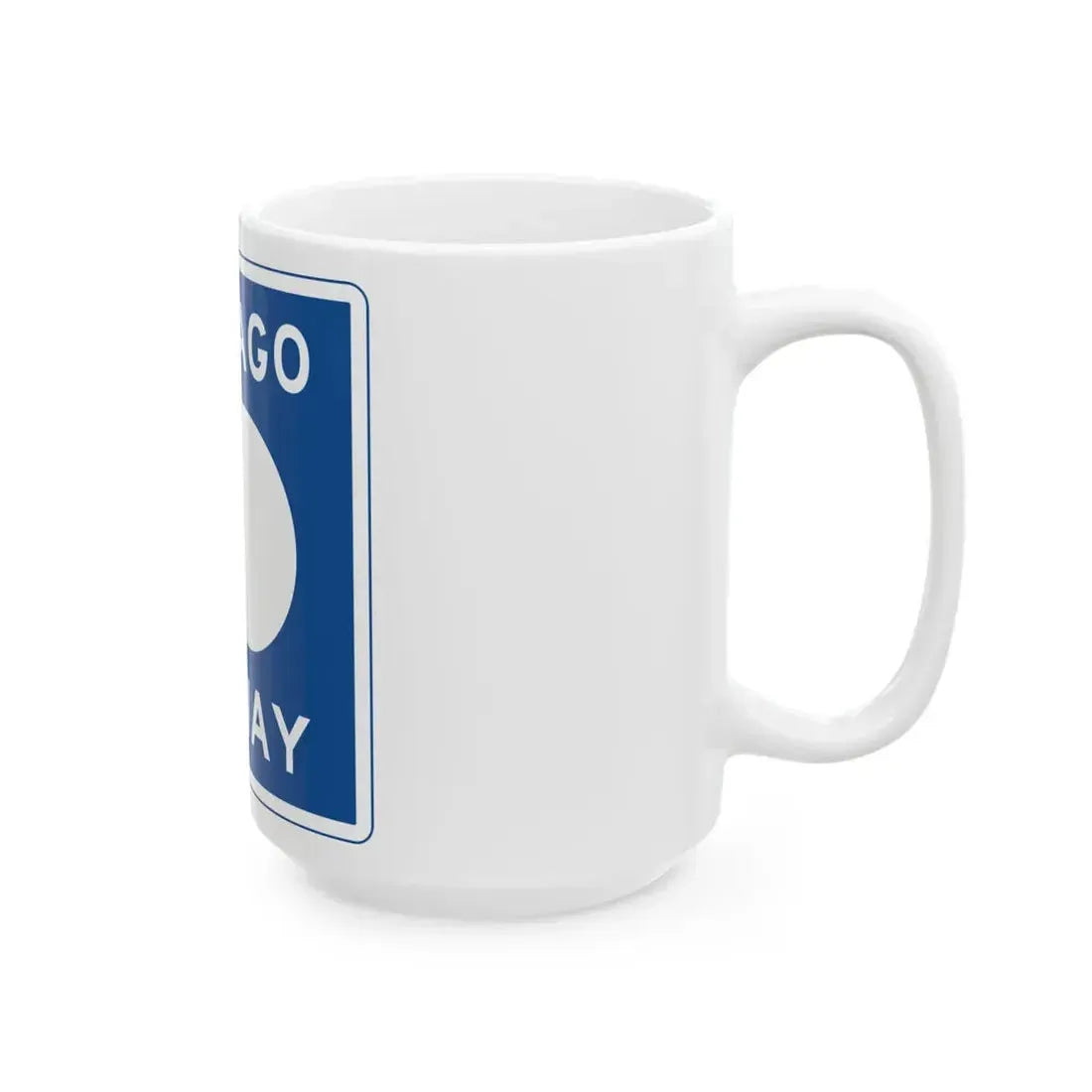 Chicago Skyway logo (Illinois) (Road Sign) White Coffee Mug - Go Mug Yourself