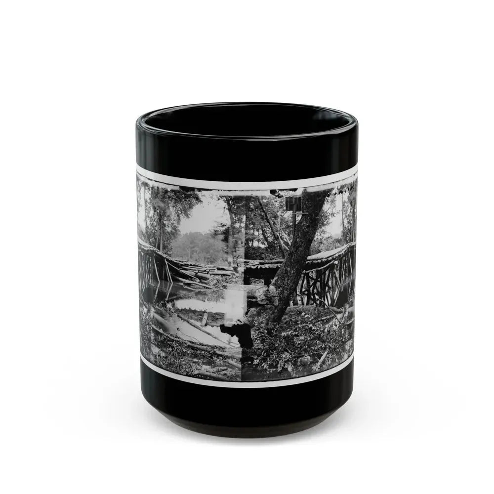 Chickahominy River, Va. Military Bridge Built By The 15th New York Volunteers Under Col. John Mcl. Murphy (U.S. Civil War) Black Coffee Mug 15oz - Go Mug Yourself
