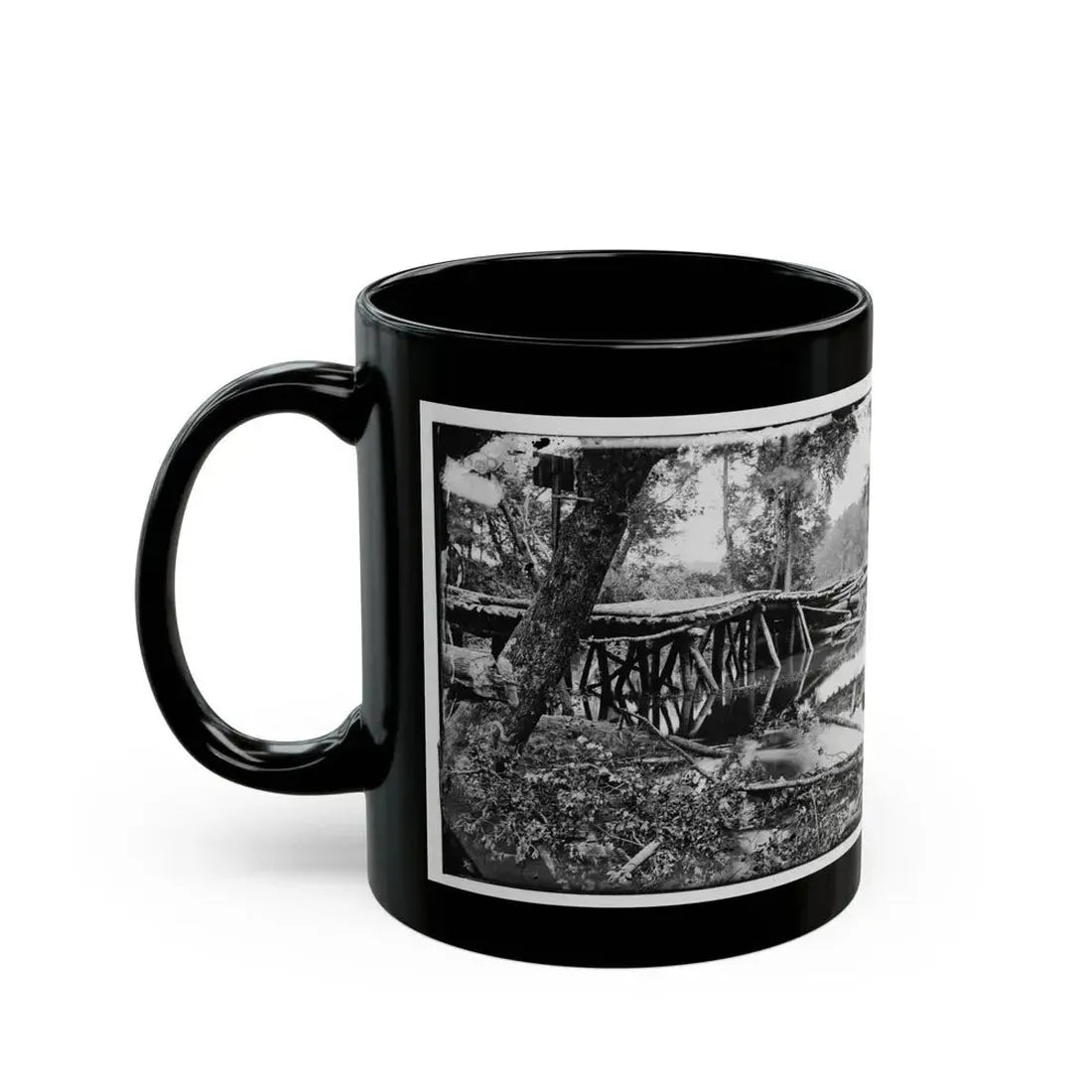 Chickahominy River, Va. Military Bridge Built By The 15th New York Volunteers Under Col. John Mcl. Murphy (U.S. Civil War) Black Coffee Mug - Go Mug Yourself