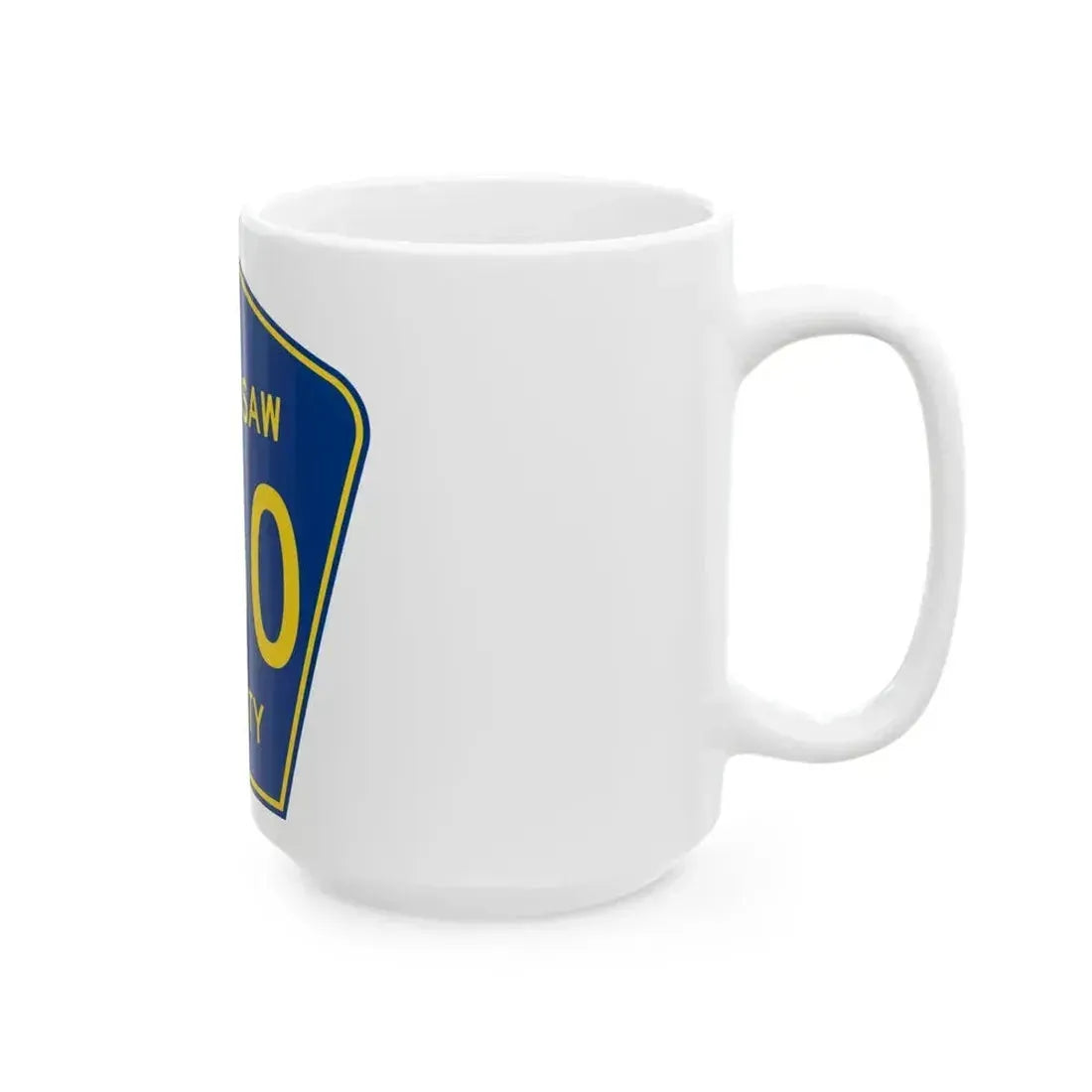 Chickasaw County Route B60 IA (Iowa) (Road Sign) White Coffee Mug - Go Mug Yourself