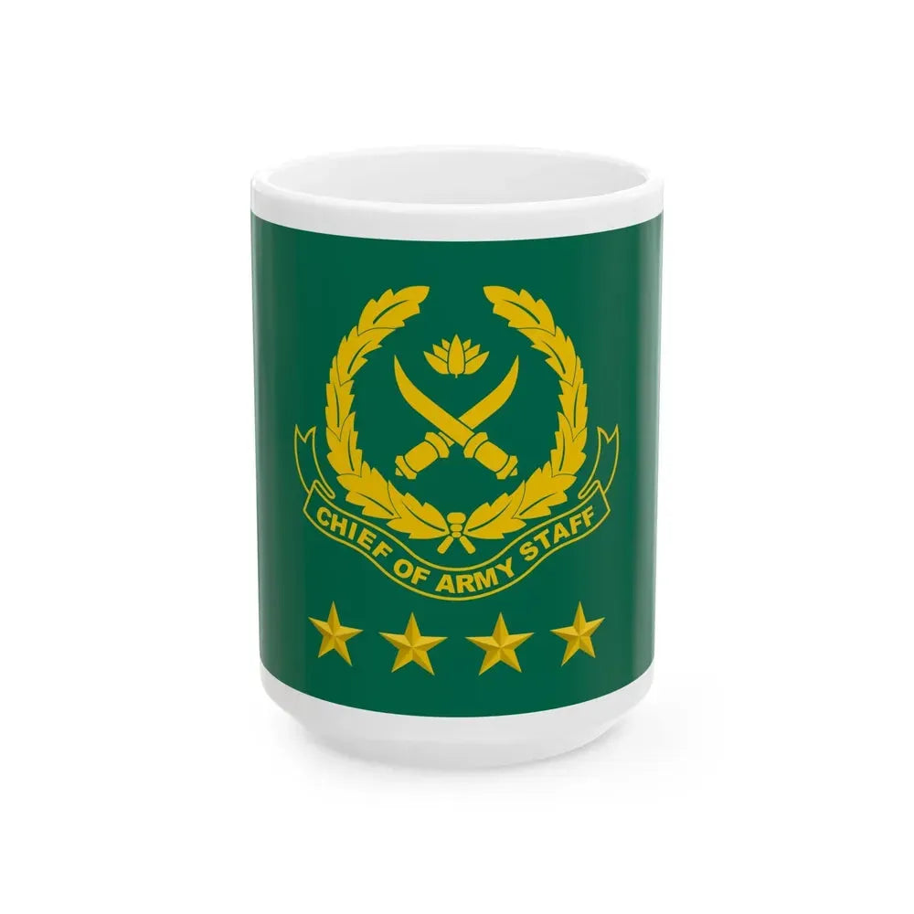 Chief of Army Staff Bangladesh Flag (Bangladesh) White Coffee Mug 15oz - Go Mug Yourself
