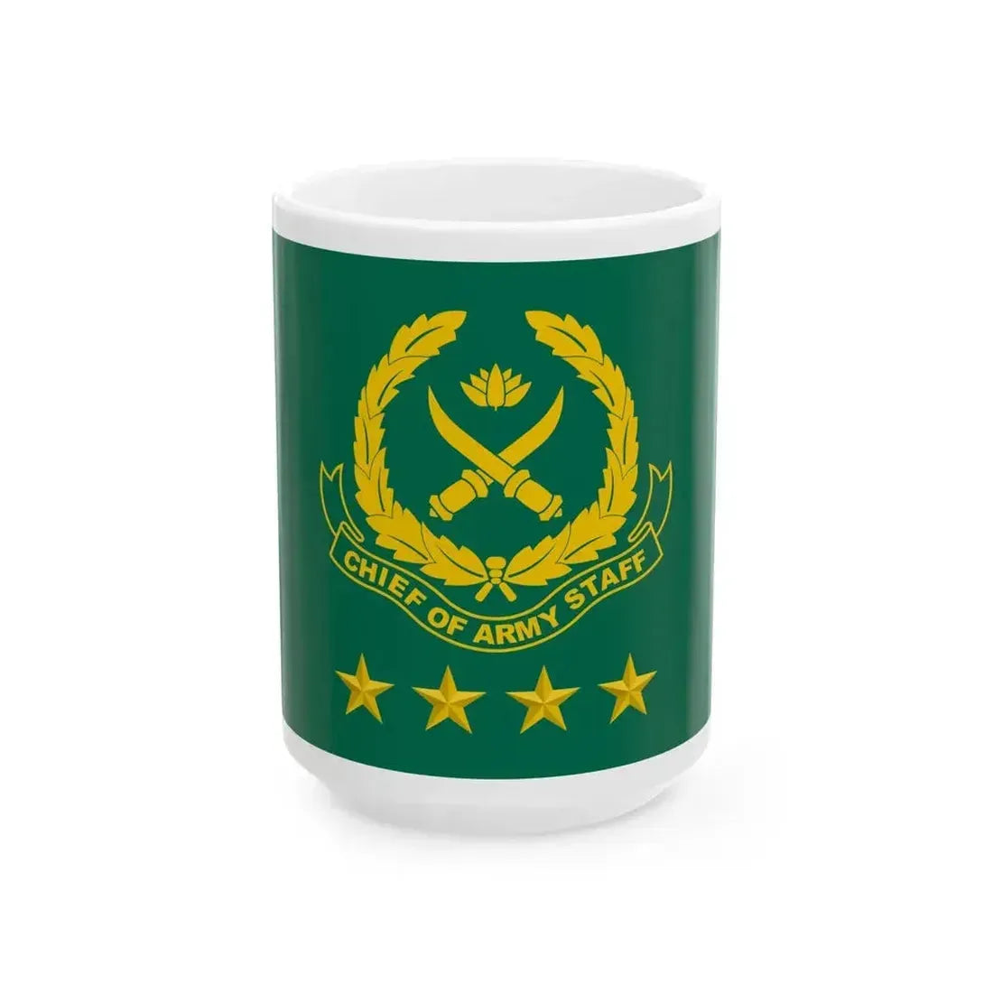 Chief of Army Staff Bangladesh Flag (Bangladesh) White Coffee Mug 15oz - Go Mug Yourself