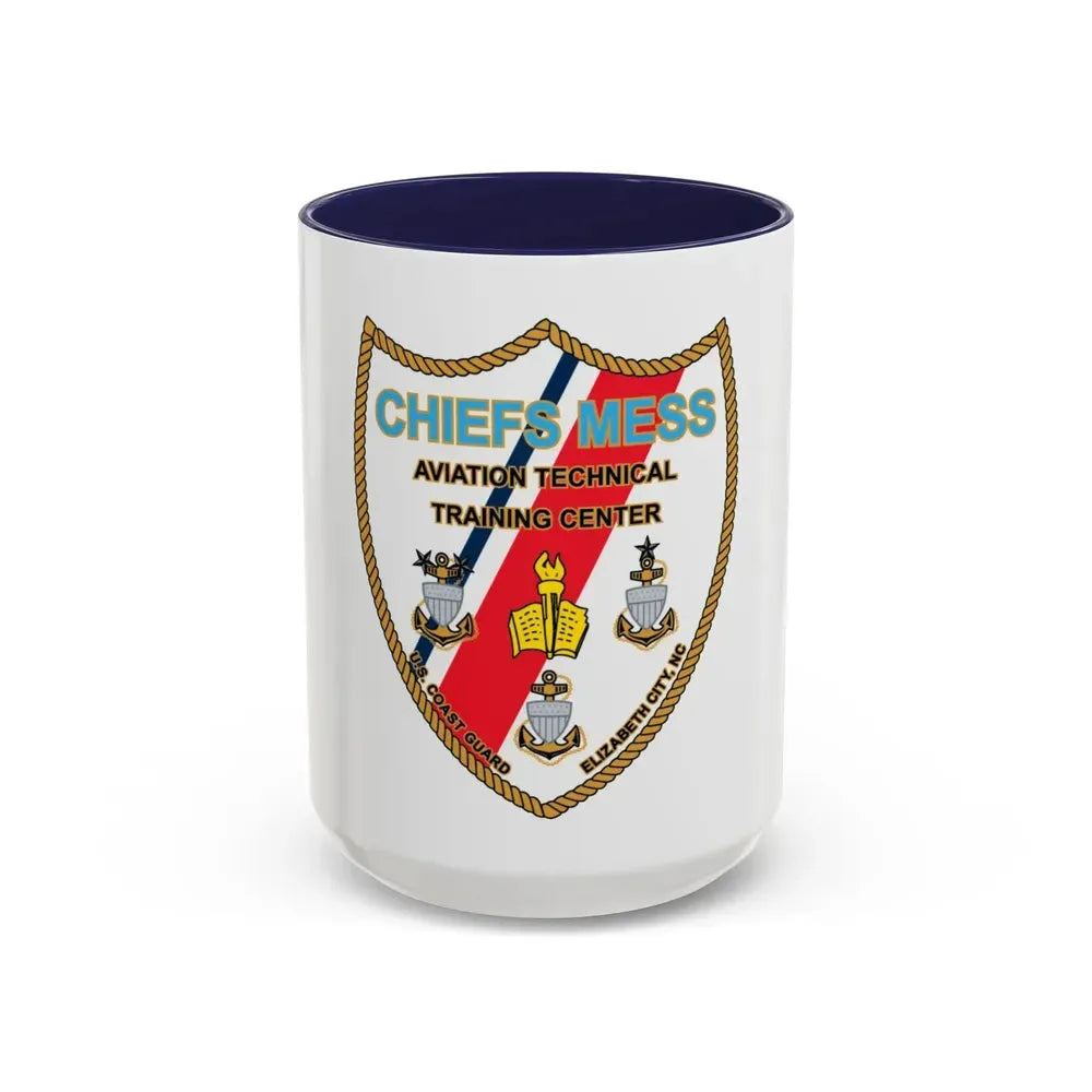Chiefs Mess ATTC USCGC Elizabeth City NC (U.S. Coast Guard) Accent Coffee Mug 15oz Navy - Go Mug Yourself