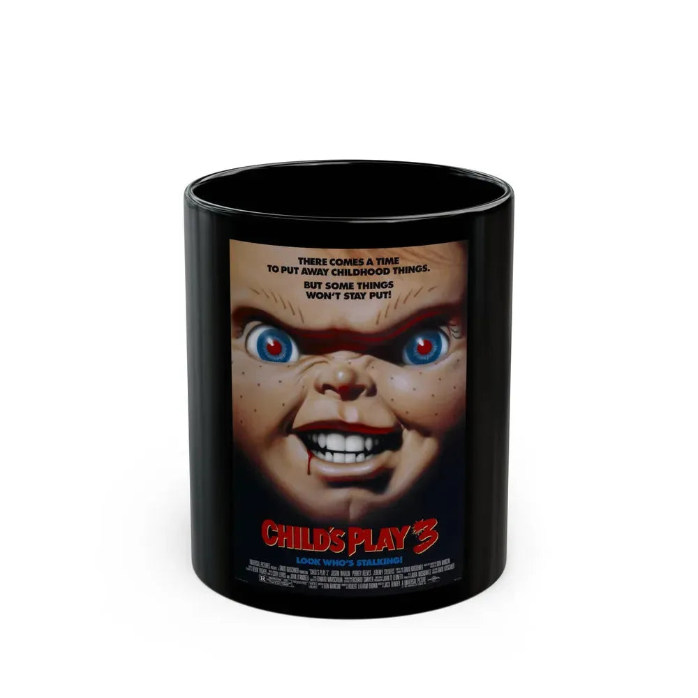 CHILD'S PLAY 3 1991 Movie Poster - Black Coffee Mug 11oz - Go Mug Yourself
