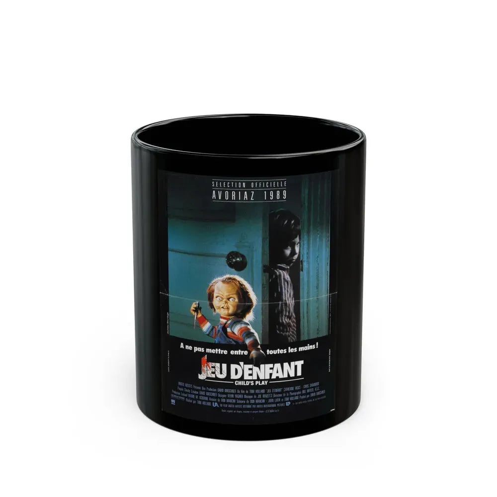 CHILD'S PLAY (FOREIGN) 1988 Movie Poster - Black Coffee Mug 11oz - Go Mug Yourself