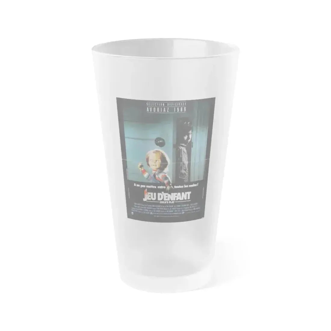 CHILD'S PLAY (FOREIGN) 1988 Movie Poster - Frosted Pint Glass 16oz 16oz Frosted - Go Mug Yourself