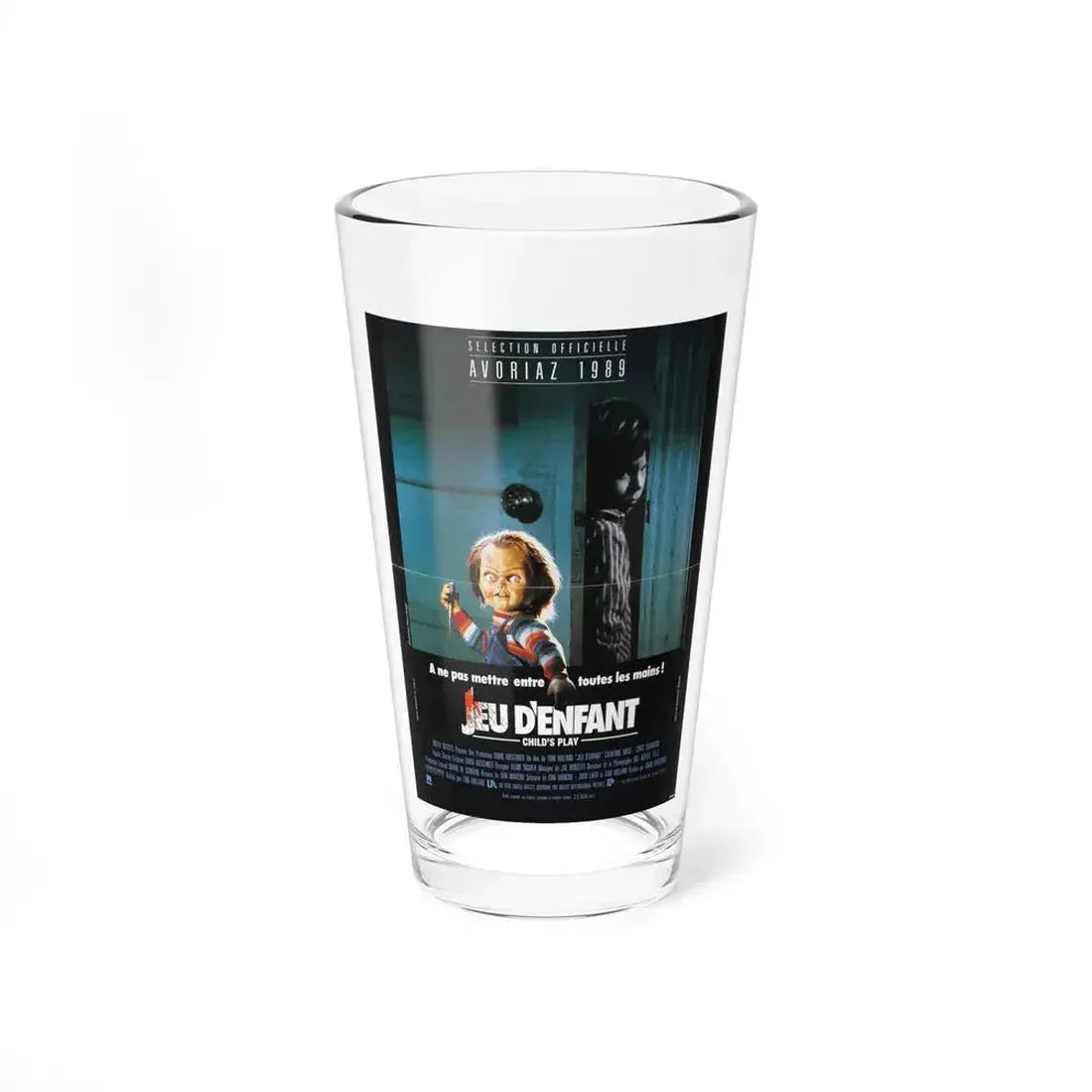 CHILD'S PLAY (FOREIGN) 1988 Movie Poster - Pint Glass 16oz 16oz - Go Mug Yourself
