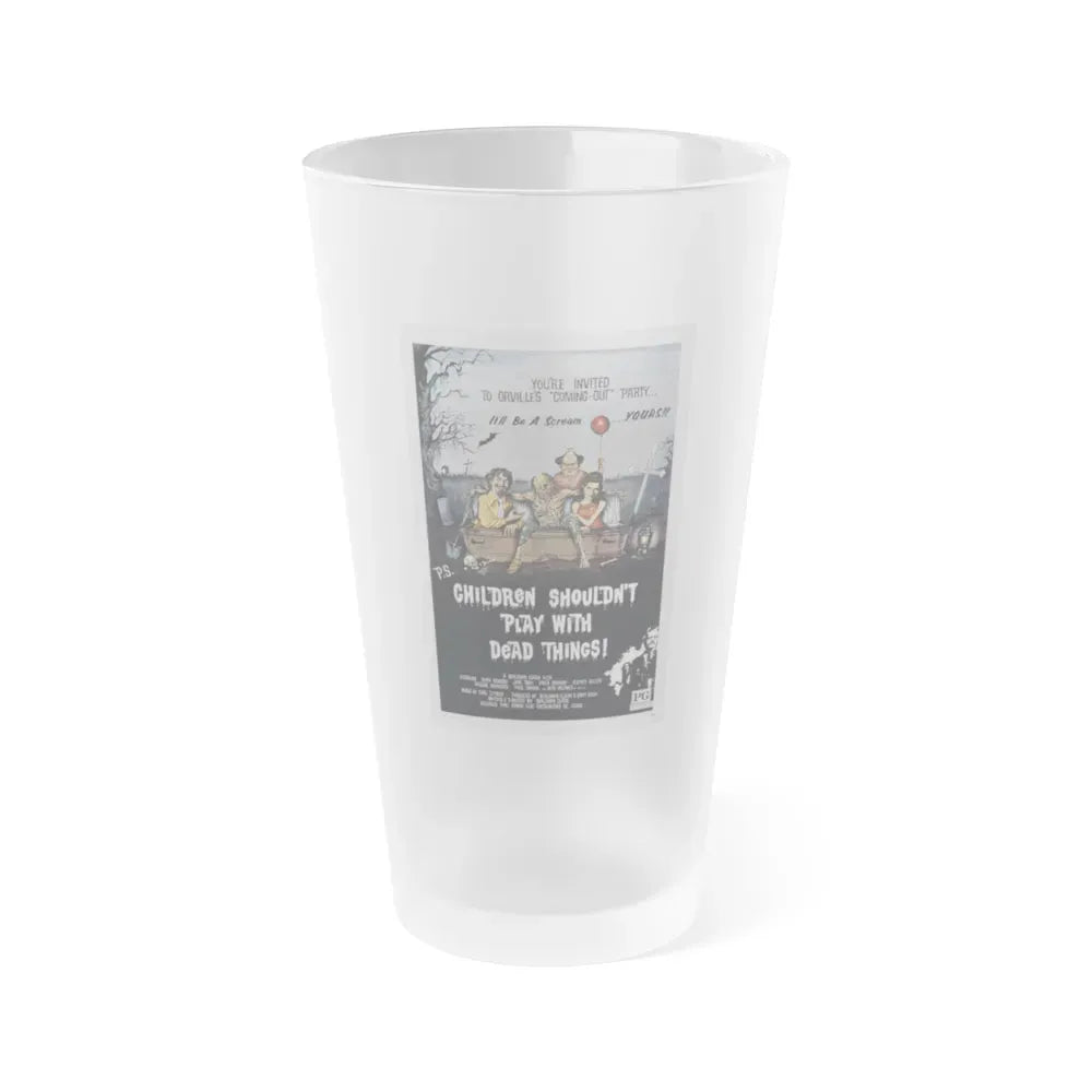 CHILDREN SHOULDN'T PLAY WITH DEAD THINGS 1972 Movie Poster - Frosted Pint Glass 16oz 16oz Frosted - Go Mug Yourself
